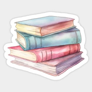 Stack Books Pastel Art Sticker